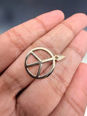 14K Yellow Gold Peace Pendant